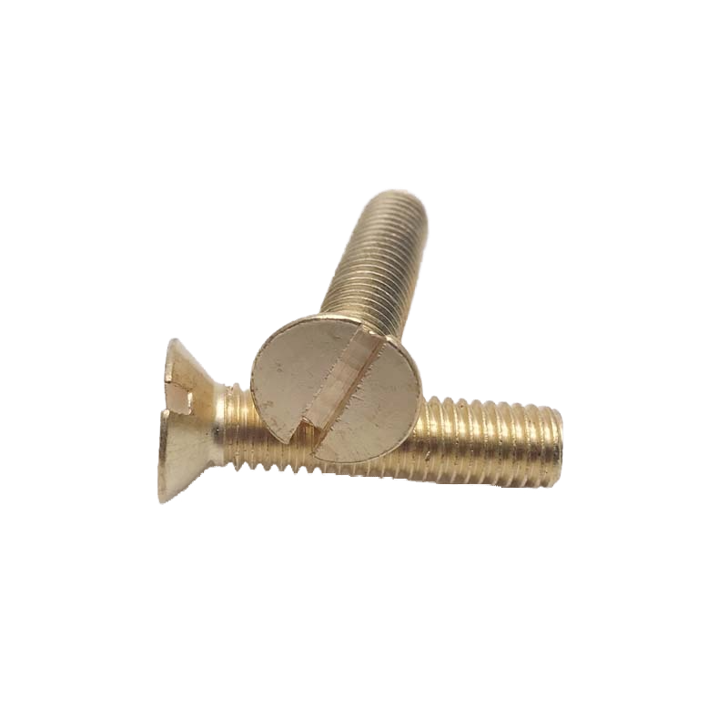 brass flat head slotted machine screw