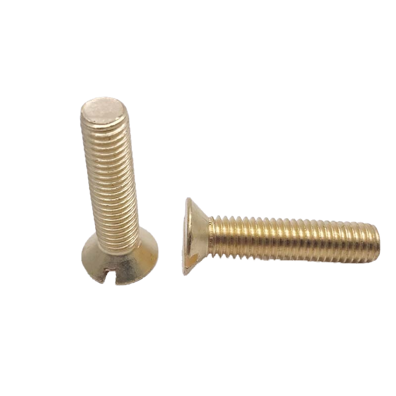 brass flat head slotted machine screw