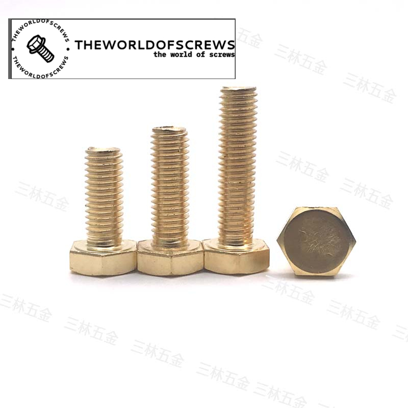 H62 brass hex screws bolts M4/M5 metric DIN933 