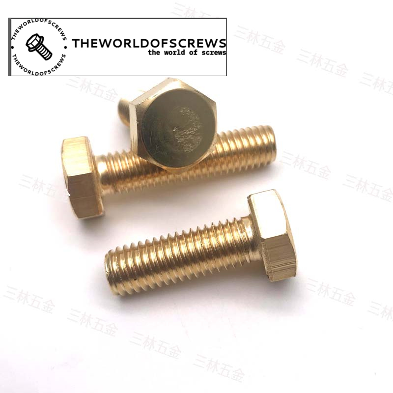 H62 brass hex screws bolts M4/M5 metric DIN933 