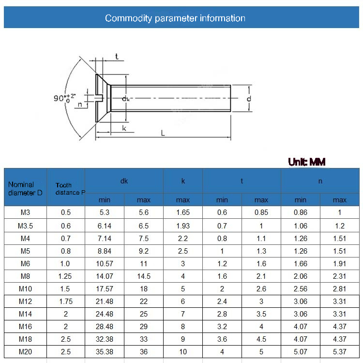 brass flat head slotted machine screw